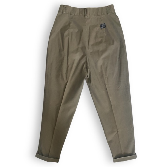 Essentials Sport Loafers Pants 12 Khaki Brown Y2K 90's Pleated front Cuffed legs - Picture 2 of 16